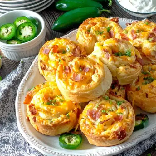 Delicious jalapeño Popper Rolls ready to serve.