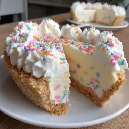 Creamy no bake Easter treats with colorful sprinkles.