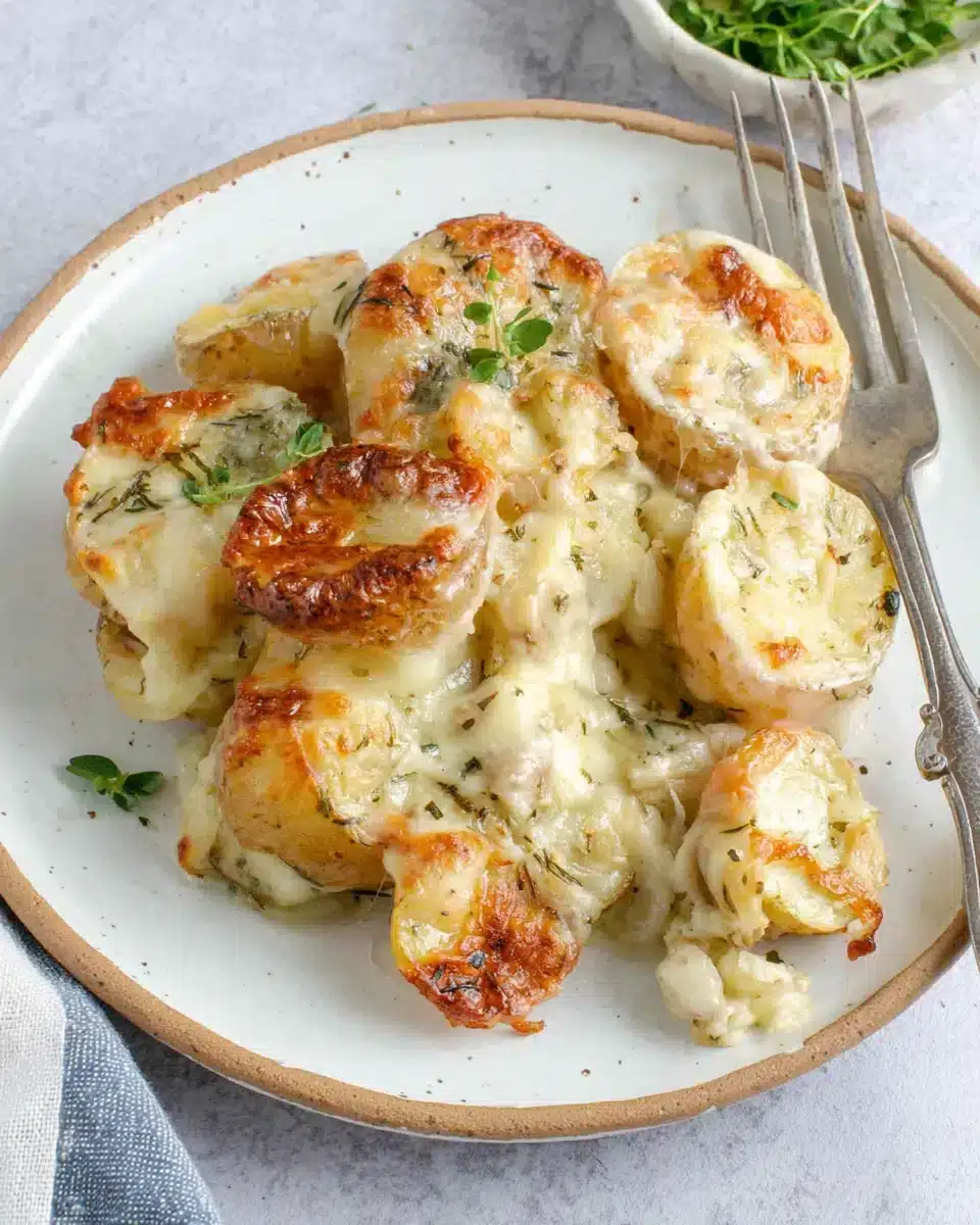 Delicious roasted garlic potatoes, a perfect comfort food side.