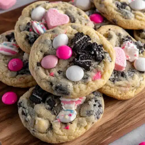 Valentine’s Day Oreo M&M’s Cookies are colorful and delicious!