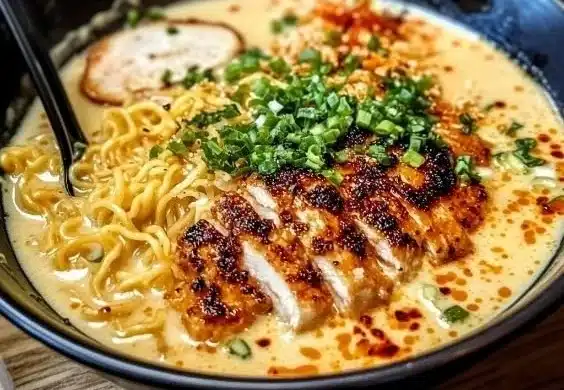 Creamy Garlic Chicken Ramen