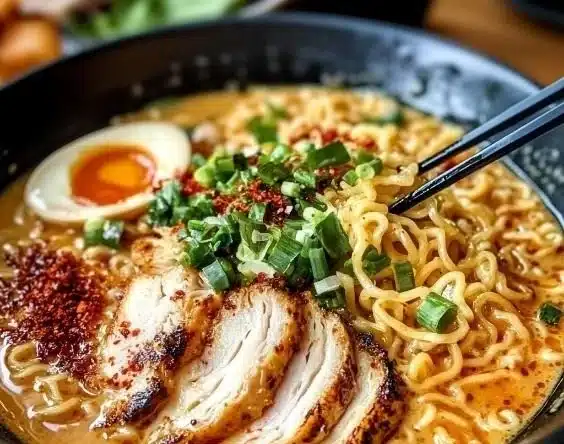 Creamy Garlic Chicken Ramen