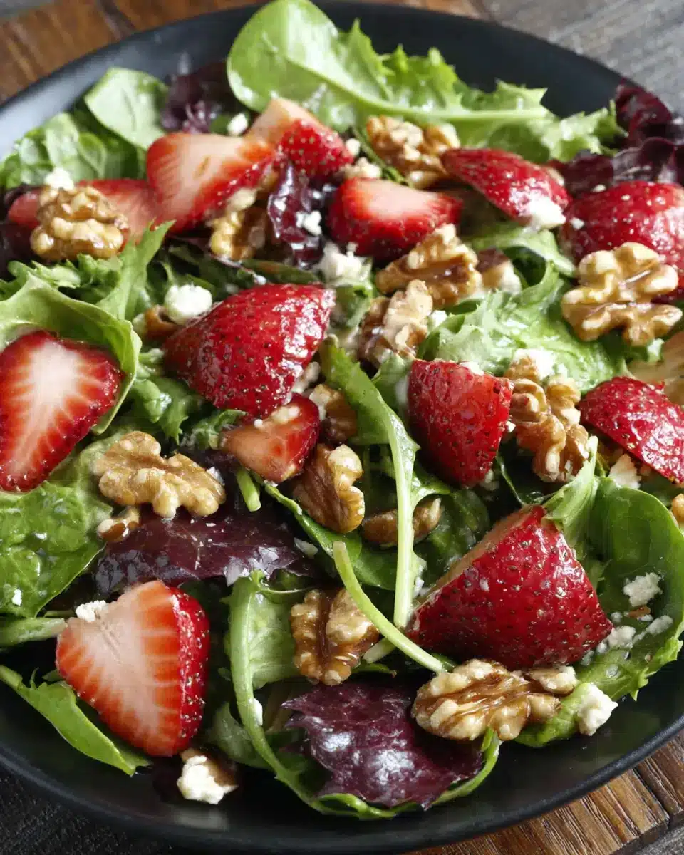 Delicious easy strawberry walnut salad bursting with flavor.