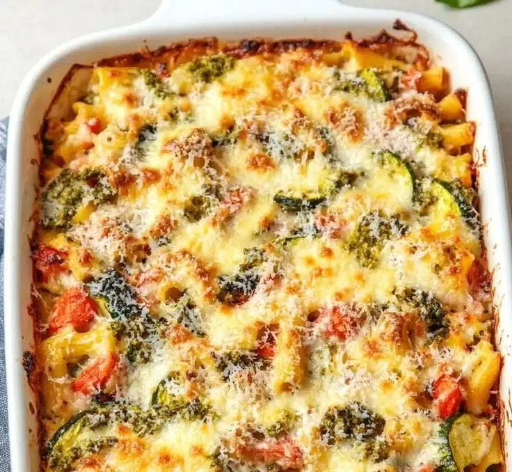 Healthy Mediterranean Vegetable Pasta Bake