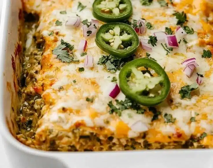 Healthy Salsa Verde Chicken Casserole