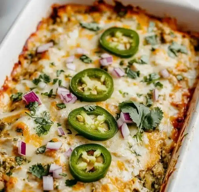 Healthy Salsa Verde Chicken Casserole