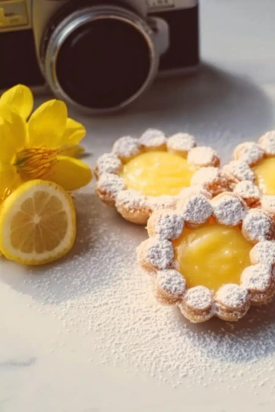 Delicious lemon curd tartlets with flaky crust and vibrant lemon filling