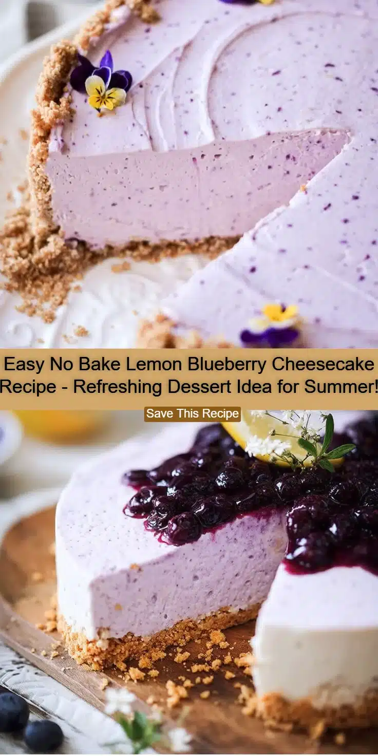 No Bake Lemon Blueberry Cheesecake