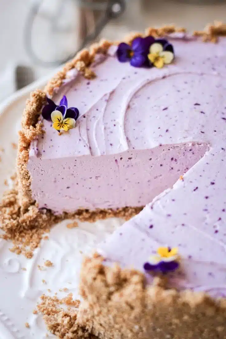No Bake Lemon Blueberry Cheesecake