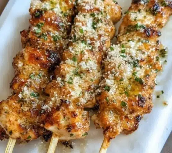 Ranch Garlic Parmesan Chicken Skewers