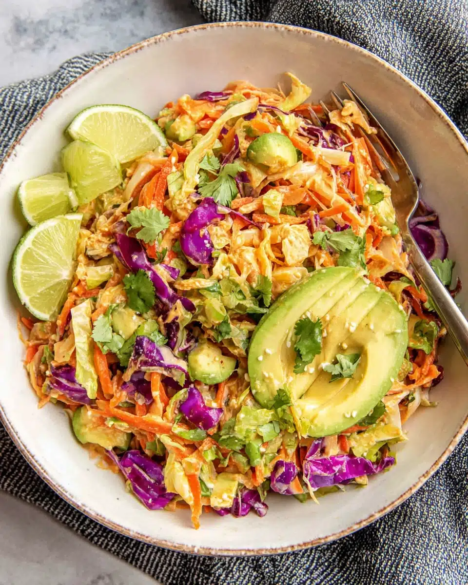 Easy Shredded Thai Salad with Avocado for Spring