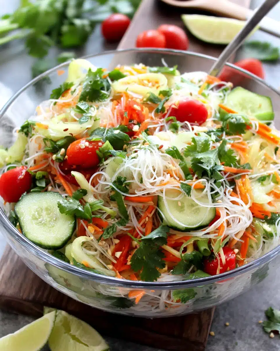 Easy Spring Roll Salad with Spicy Ginger Dressing