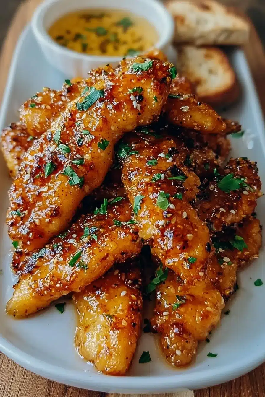 Air Fryer Honey Butter Garlic Chicken Tenders Recipe