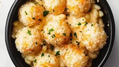 Air fryer fried macaroni and cheese balls from Cheesecake Factory