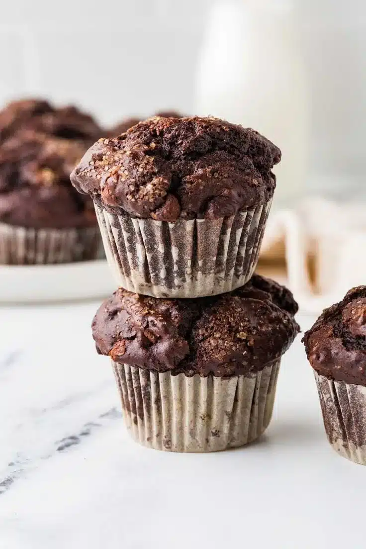 Chocolate Sourdough Muffins