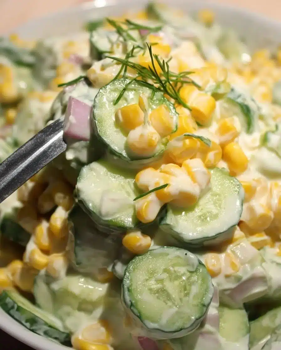 Creamy Corn Cucumber Salad
