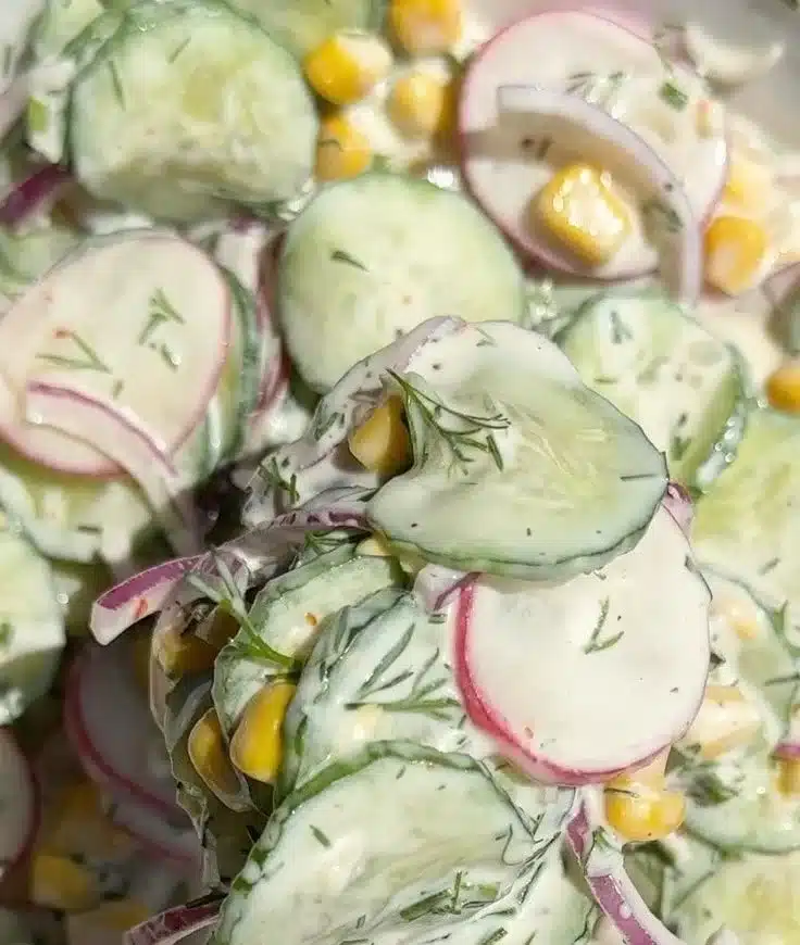 Creamy Corn Cucumber Salad