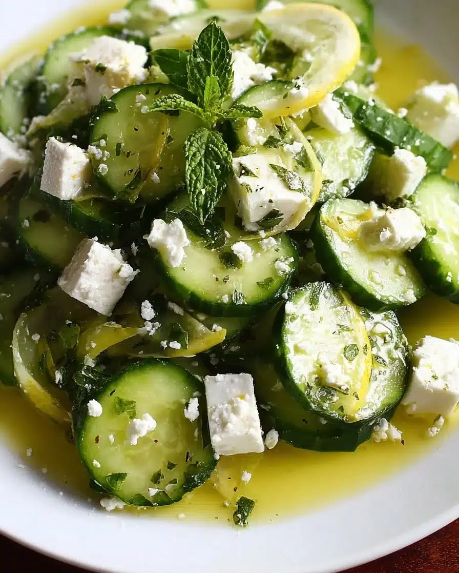 Cucumber Feta Salad with Lemon Greek Vinaigrette