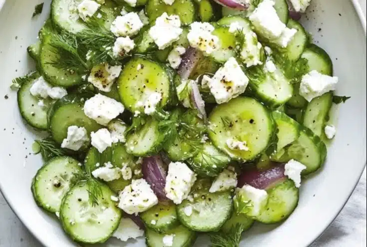 Cucumber Feta Salad with Lemon Greek Vinaigrette