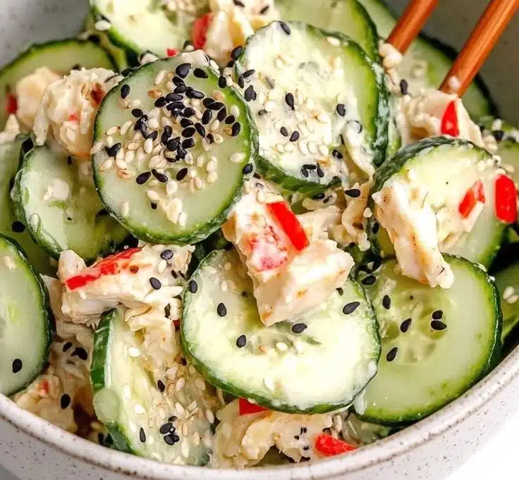 Flavorful California Roll Cucumber Salad