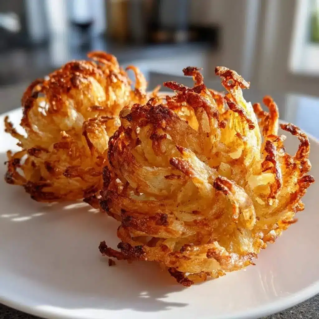 Healthy mini air fryer blooming onions, crispy and low oil recipe