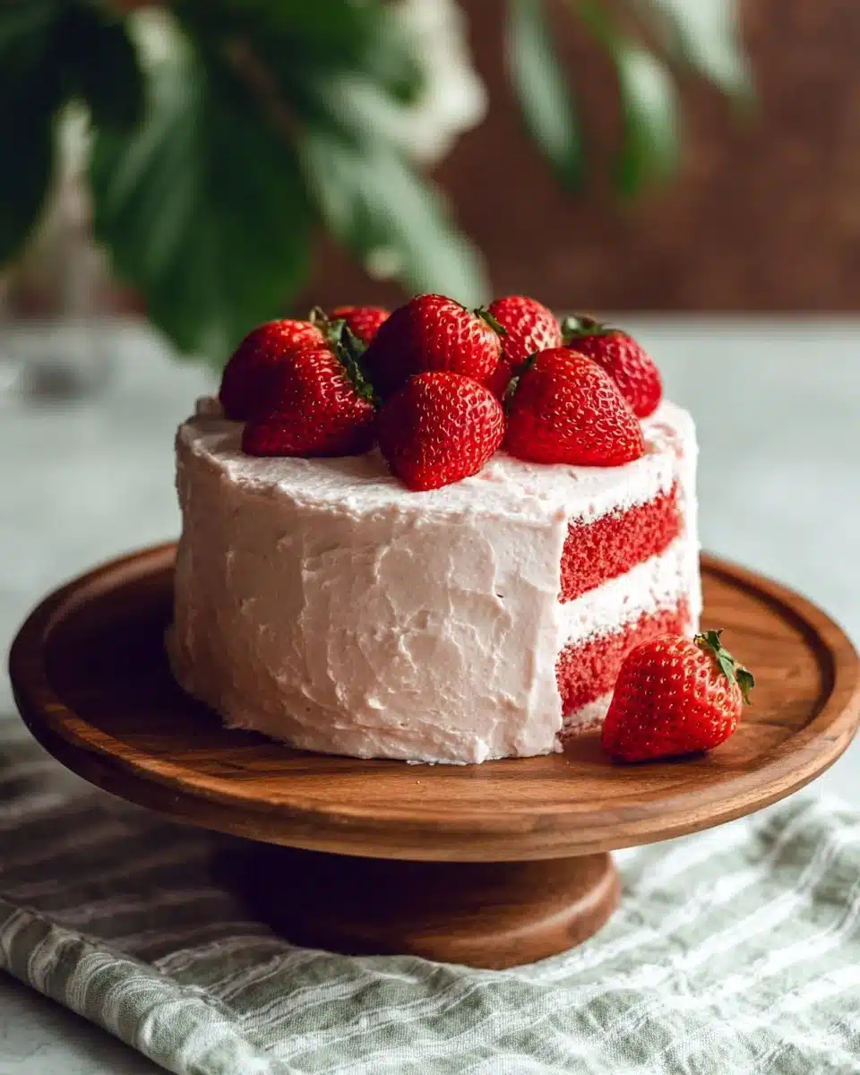 Homemade Strawberry Cake with Cream Cheese Frosting Recipe
