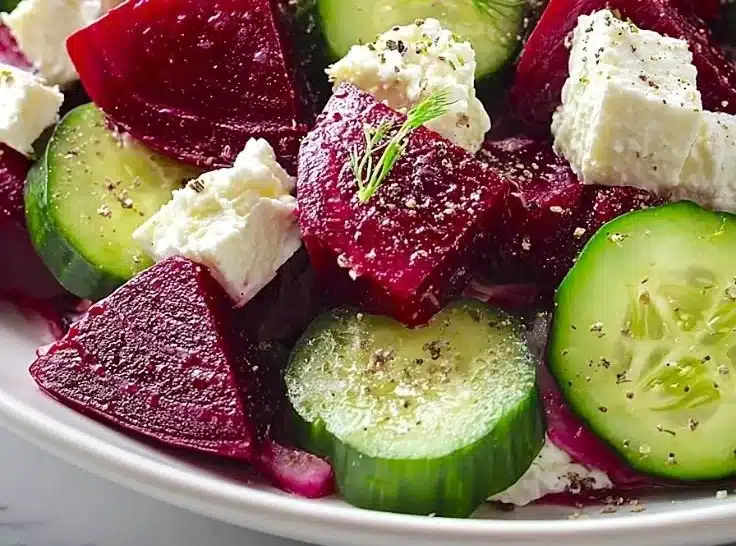 Irresistible Beet Feta Salad with Cucumber and Dill