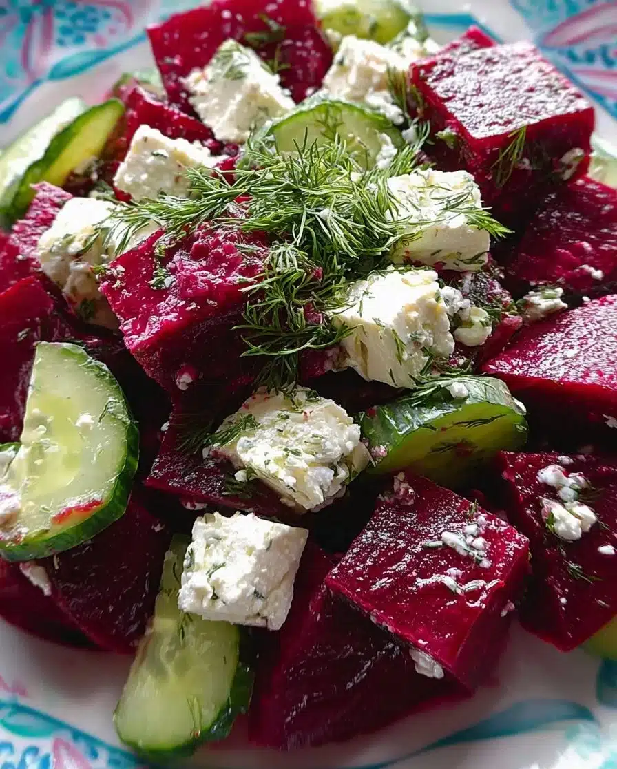 Irresistible Beet Feta Salad with Cucumber and Dill