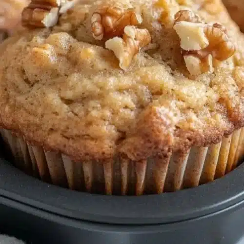Irresistible sourdough discard banana muffins fresh from the oven