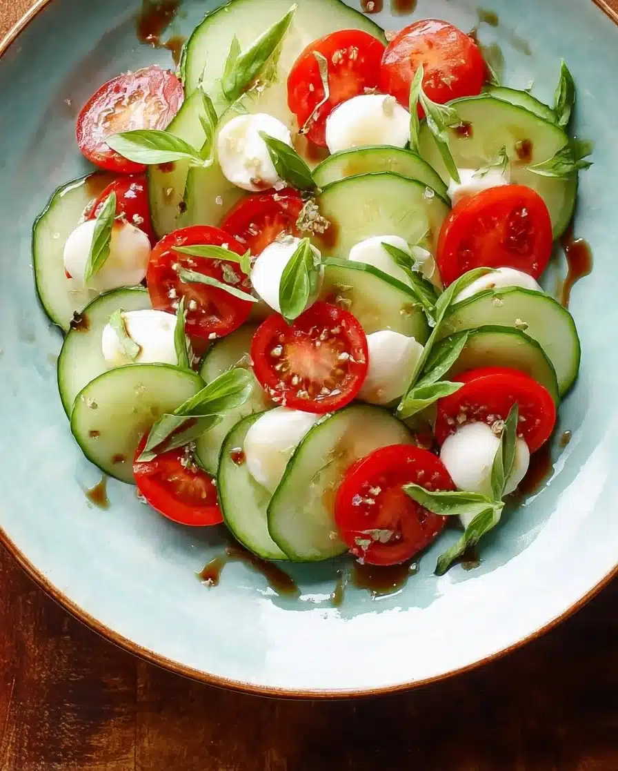 Juicy Cucumber Caprese Salad