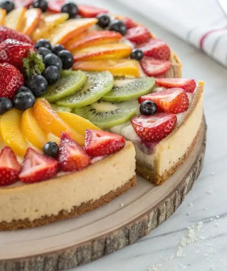 No-Bake Fruit Cheesecake Pizza
