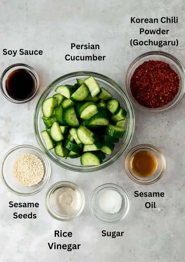 Quick Spicy Korean Cucumber Salad (Oi Muchim)