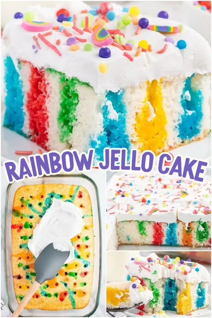 Rainbow Jello Cake