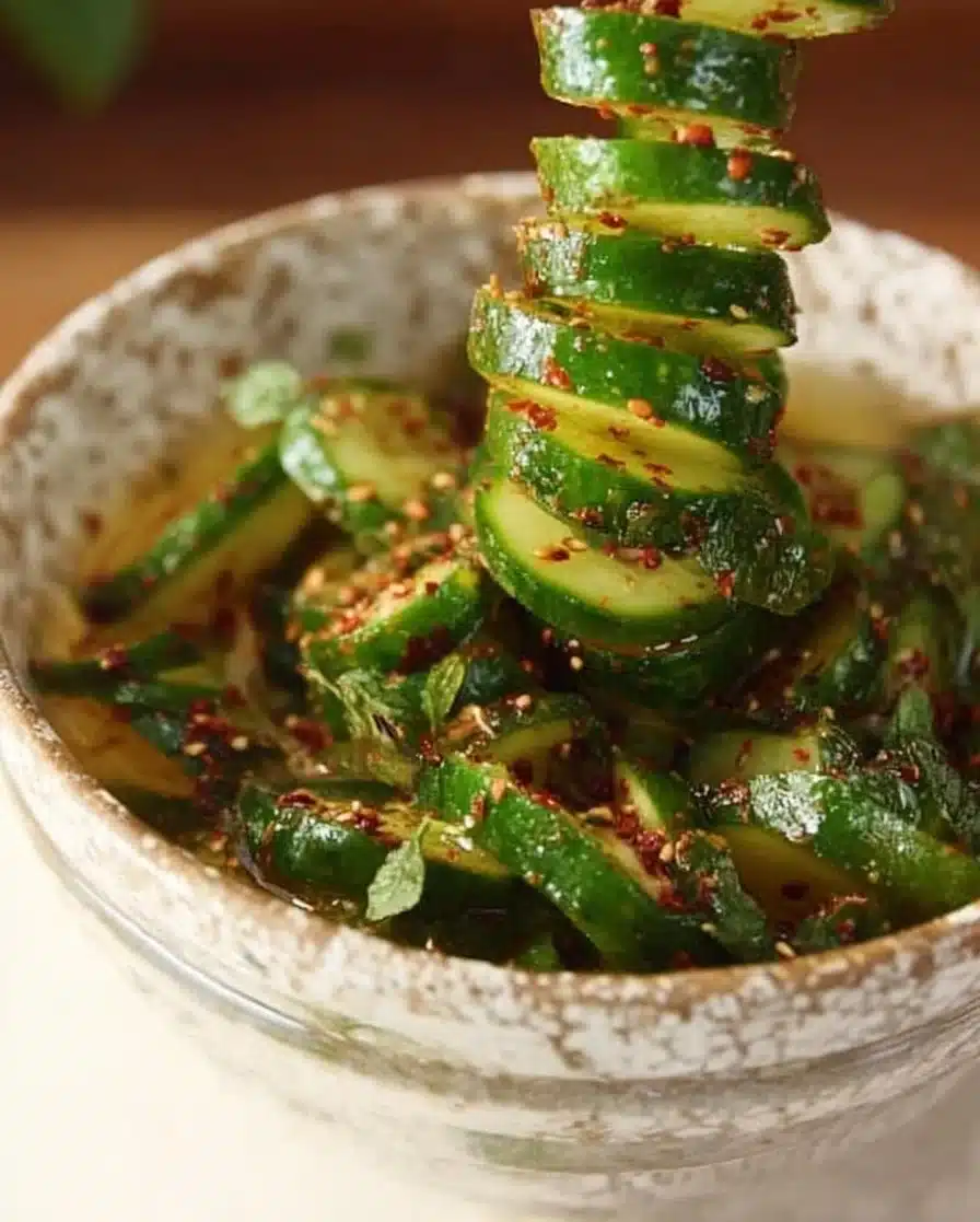 Spiral Cucumber Salad: Korean-Inspired Recipe