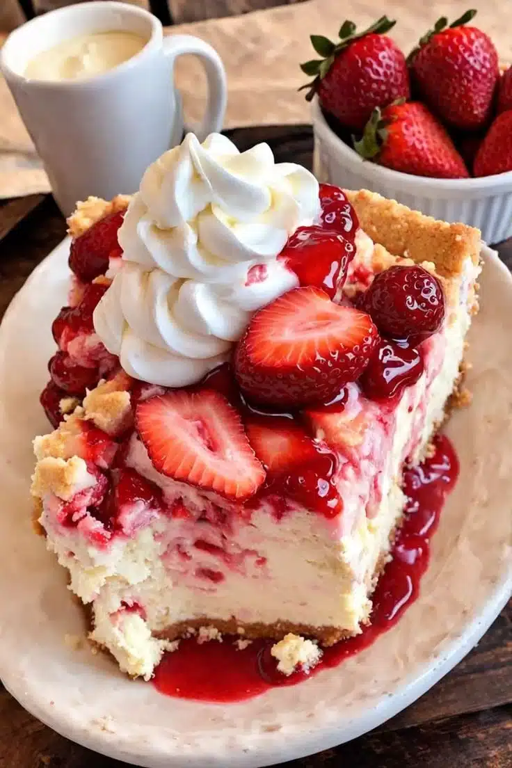 Strawberry Cheesecake Dump Cake
