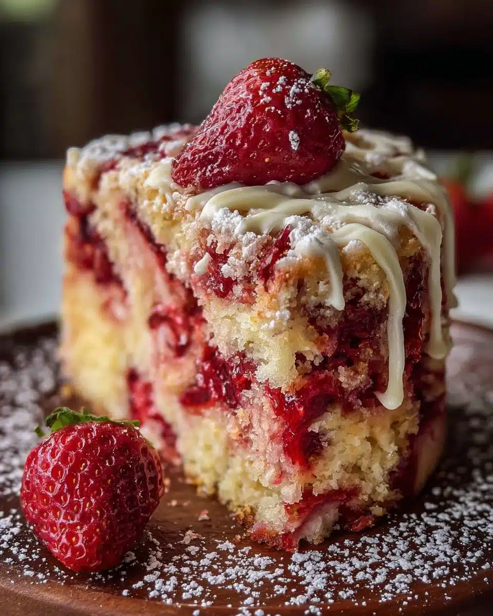Strawberry Earthquake Cake