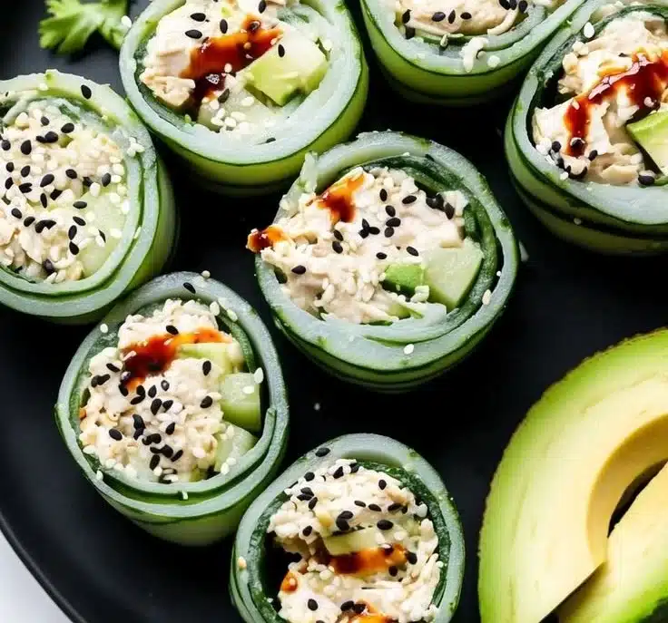 Tasty Chicken Salad Cucumber Roll Ups