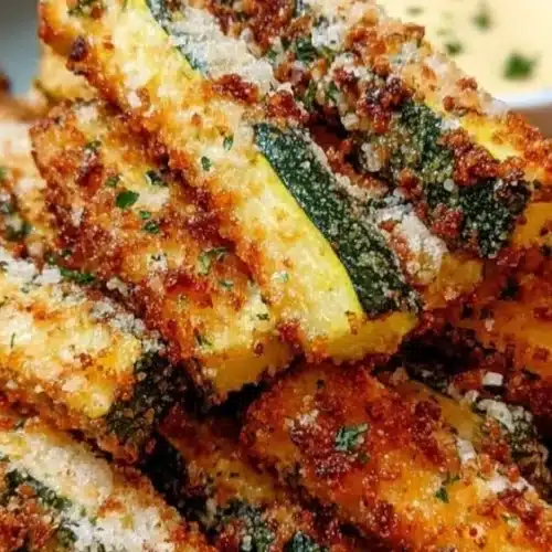 Delicious air fryer zucchini fries served with dipping sauce