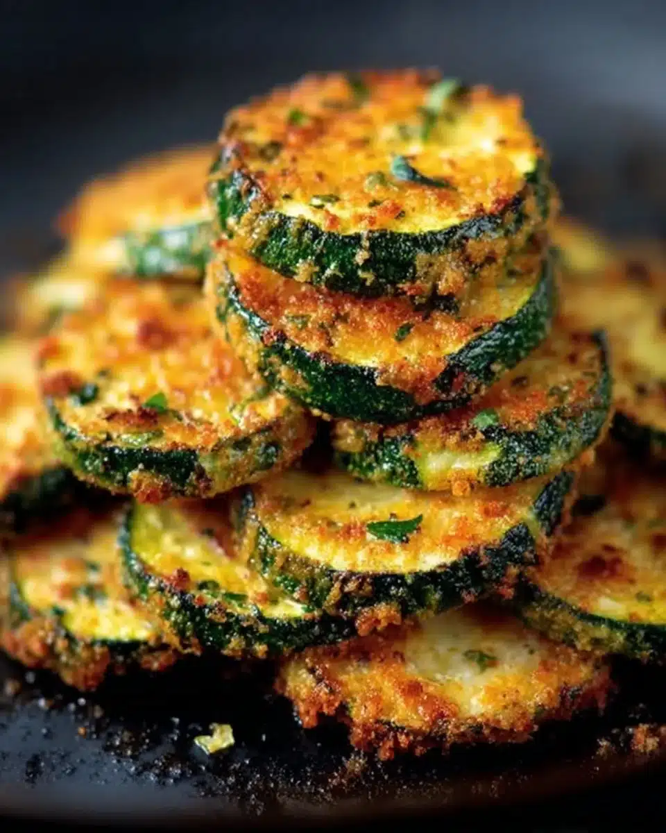 Crispy garlic parm zucchini made in an air fryer