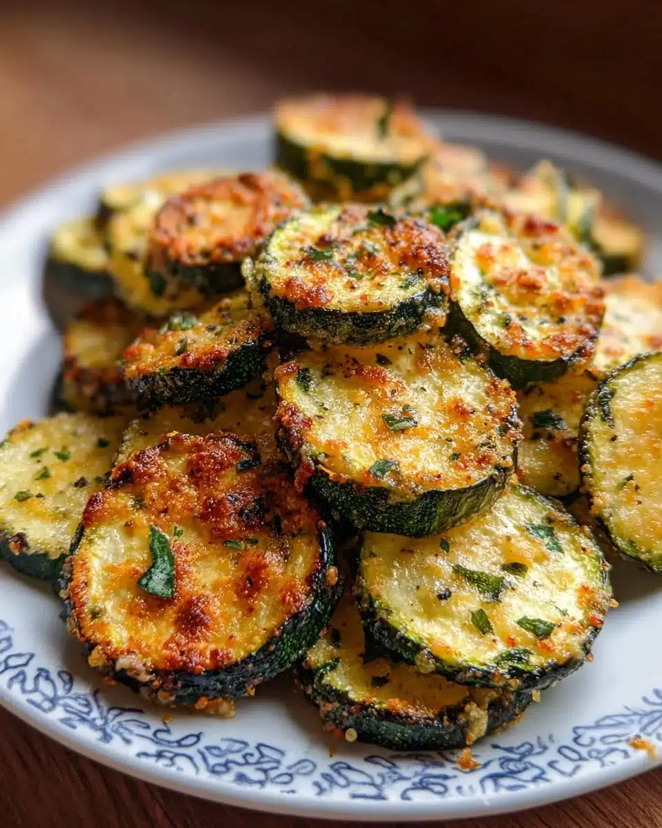Crispy air fryer zucchini snack served on a plate