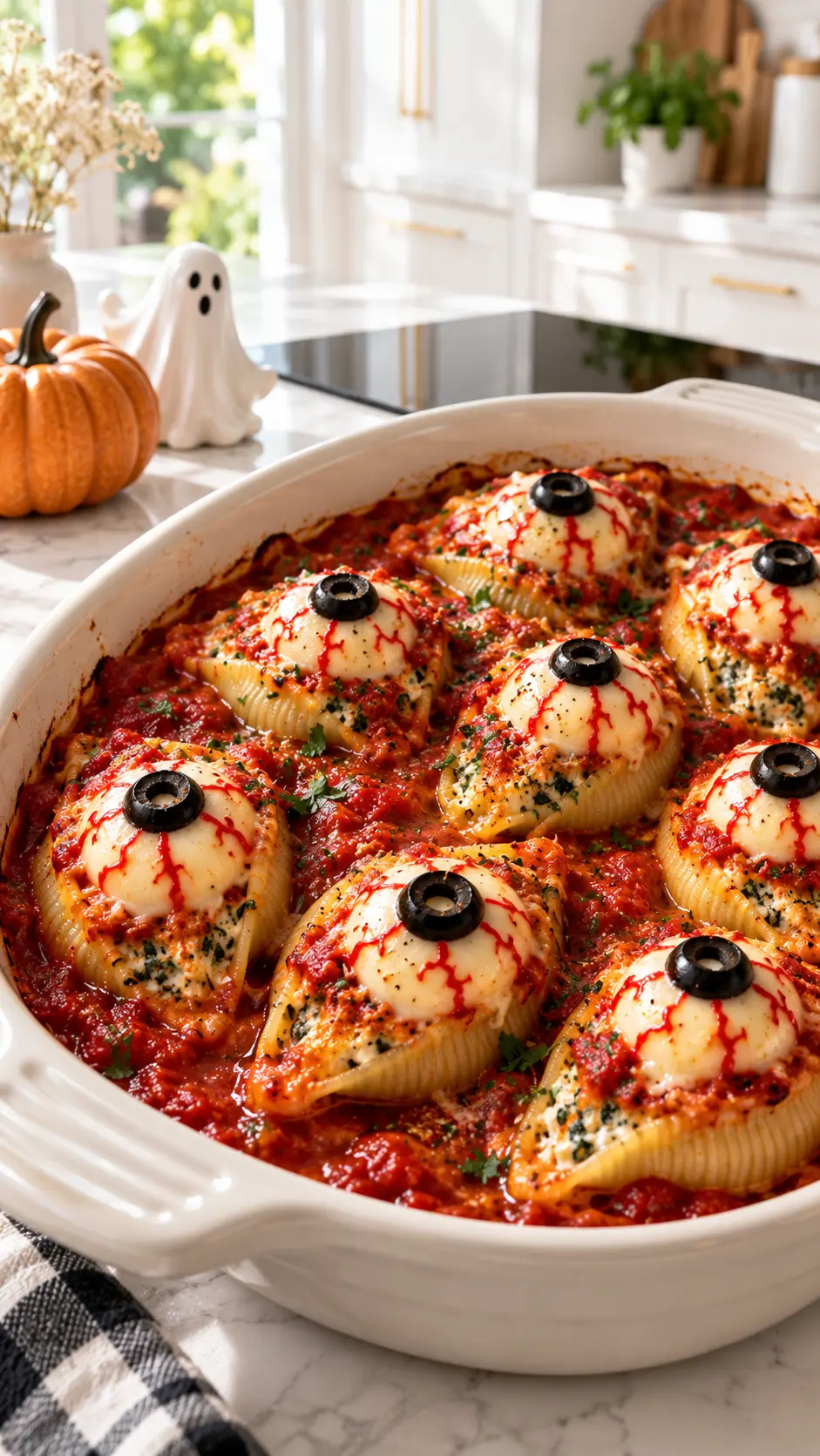 Spooky Eyeball Stuffed Shells